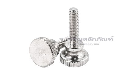 น็อตมือหมุนสแตนเลส หัวทรงกระบอกแบน (Stainless Steel Flat Cylinder Knob Bolt) ขนาด M4x16 รุ่นฐานสูง