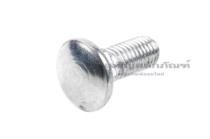 น็อตหัวกลมคอเหลี่ยมชุบขาว ขนาด M10x25 เกลียวตลอด