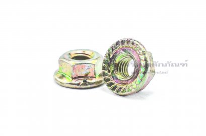 หัวน็อตติดจาน-หัวน็อตติดแหวน (Flange Hex Nut Steel) M4x0.7