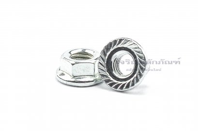 หัวน็อตติดจาน-หัวน็อตติดแหวน (Flange Hex Nut Steel) M5x0.8