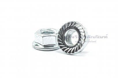 หัวน็อตติดจาน-หัวน็อตติดแหวน (Flange Hex Nut Steel) M8x1.25
