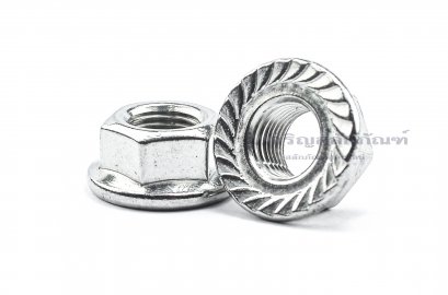หัวน็อตติดจาน-หัวน็อตติดแหวนสแตนเลส (Flange Hex Nut Stainless) M12x1.25