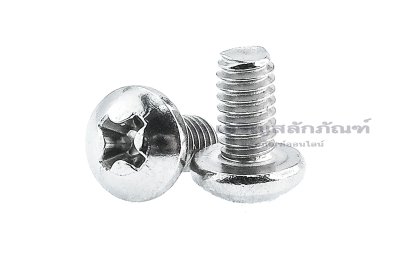 น็อตหัวร่มแฉกสแตนเลส (JT) #8-32 x 5/16&quot; (เบอร์ 8 เกลียว 32 ยาว 5/16&quot;) วัดความโตเป็นมิลได้ 4.2x7.93 mm