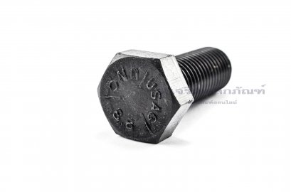 น็อตเหลี่ยมดำแข็ง 1&quot; (BSW/NC) ยาว 2.1/2&quot; เกลียวตลอด