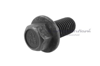 น็อตหัวเหลี่ยมดำแบบติดจาน M12x25 เกรด 10.9 เกลียวตลอด