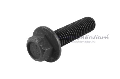 น็อตหัวเหลี่ยมดำแบบติดจาน M12x45 เกรด 10.9 เกลียวตลอด