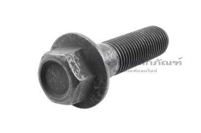 น็อตหัวเหลี่ยมดำแบบติดจาน M14x1.5x50 เกรด 10.9 เกลียวไม่ตลอด