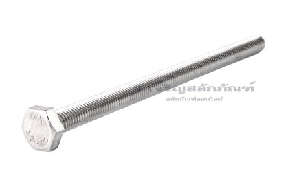 น็อตหัวเหลี่ยมสแตนเลส Stainless Steel Hex Bolt M10x170 เกลียวตลอด
