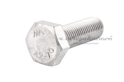 น็อตหัวเหลี่ยมสแตนเลส Stainless Steel Hex Bolt M8x1.0x25 เกลียวตลอด