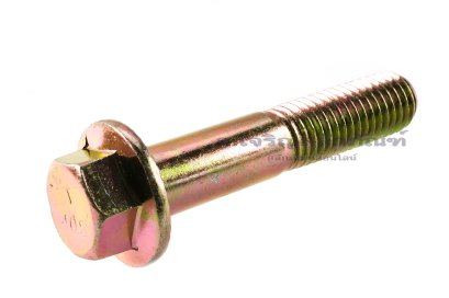 น็อตหัวเหลี่ยมแบบติดจานชุบรุ้ง M14x70 เกรด 10.9 เกลียวไม่ตลอด