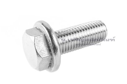 น็อตหัวเหลี่ยมแบบติดจานสแตนเลส M16x40 เกลียวตลอด