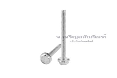 น็อตหัวเหลี่ยมแบบติดจานสแตนเลส M3x30 เกลียวตลอด