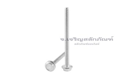 น็อตหัวเหลี่ยมแบบติดจานสแตนเลส M3x40 เกลียวตลอด