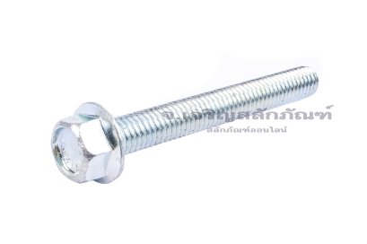 น็อตหัวเหลี่ยมแบบติดจานเหล็กชุบซิ้งค์ 3/8"x 3" เกลียว 16 (BSW/UNC) เกลียวตลอด