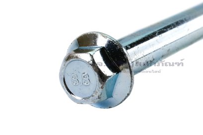 น็อตหัวเหลี่ยมแบบติดจานเหล็กชุบซิ้งค์ M10x1.25x200 เกรด 8.8 เกลียวไม่ตลอด