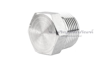 ปลั๊กอุดเกลียวนอกสแตนเลส หัวหกเหลี่ยม รุ่นงานอย่างดี ขนาด 1" เกลียว 11.5 (NPT)