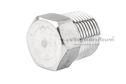 ปลั๊กอุดเกลียวนอกสแตนเลส หัวหกเหลี่ยม รุ่นงานอย่างดี ขนาด 3/8" เกลียว 18 (NPT)