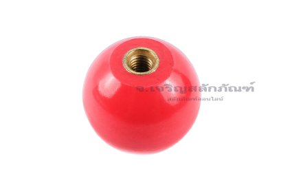 ลูกบอลหัวจับมีเกลียวด้านใน ด้ามจับกลม หัวน็อตกลม ขนาด M8 ความโตหัว 40 mm สีแดง