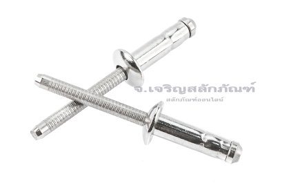 ลูกยิงรีเวท-ตะปูยิงรีเวท (Stainless Steel Blind Rivet) สแตนเลส  ขนาด 6.4x20 mm (1/4"x3/4") รุ่นสแตนเลสทั้งตัว