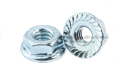 หัวน็อตติดจาน-หัวน็อตติดแหวน (Flange Hex Nut Steel) 1/4&quot; เกลียว 20 (BSW/NC)