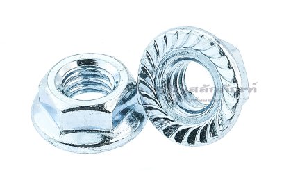 หัวน็อตติดจาน-หัวน็อตติดแหวน (Flange Hex Nut Steel) 5/16" เกลียว 18 (BSW/NC)