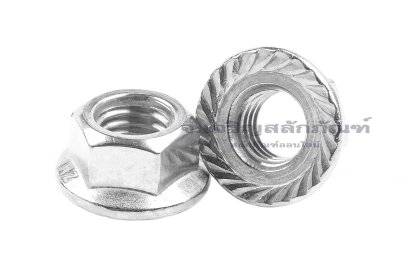 หัวน็อตติดจาน-หัวน็อตติดแหวนสแตนเลสเกรด 316 (Flange Hex Nut Stainless) M10x1.5