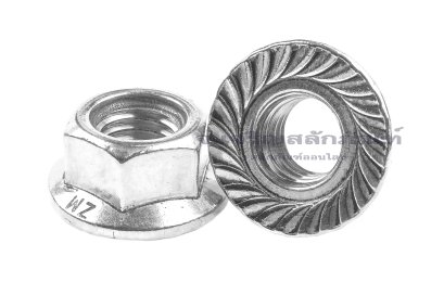 หัวน็อตติดจาน-หัวน็อตติดแหวนสแตนเลสเกรด 316 (Flange Hex Nut Stainless) M14x2.0