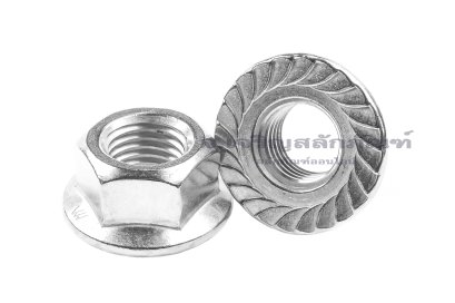 หัวน็อตติดจาน-หัวน็อตติดแหวนสแตนเลสเกรด 316 (Flange Hex Nut Stainless) M20x2.5