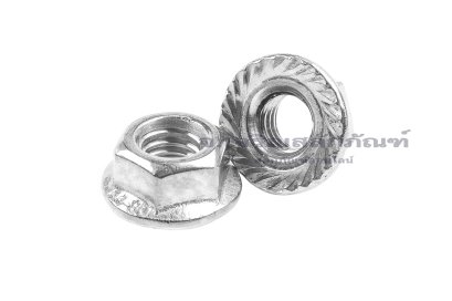 หัวน็อตติดจาน-หัวน็อตติดแหวนสแตนเลสเกรด 316 (Flange Hex Nut Stainless) M6x1.0