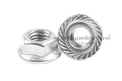 หัวน็อตติดจาน-หัวน็อตติดแหวนสแตนเลสเกรด 316 (Flange Hex Nut Stainless) M8x1.25