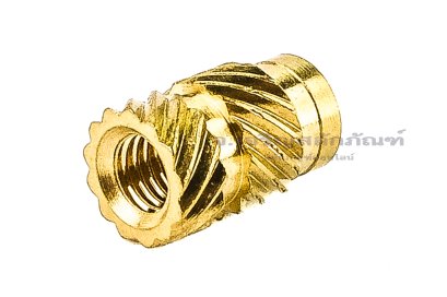 หัวน็อตแบบฝังทองเหลือง ทรงกระบอก Knurled Brass Insert Nut ขนาด M3x8 วงนอกโต 5 mm