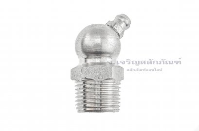 หัวอัดจารบีสแตนเลสแบบงอ 45° ขนาด 3/8 เกลียว 19 (BSPT)