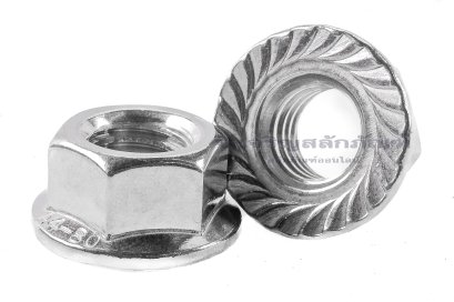 หัวน็อตติดจาน-หัวน็อตติดแหวนสแตนเลส เกรด 316 (Flange Hex Nut Stainless) M10x1.5