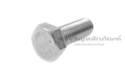 น็อตหัวเหลี่ยมสแตนเลส Stainless Steel Hex Bolt M10x30 เกลียวซ้าย (เกลียวตลอด) น็อตตัวผู้เกลียวซ้าย