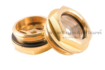ข้อต่อดูน้ำมัน-ตาแมวดูน้ำมัน ทองเหลือง (Oil Level Sight Fitting) 1" เกลียว 11 (เกลียวแป๊ป)