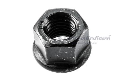 หัวน็อตติดจานทรงสูง-หัวน็อตติดแหวนหนาเหล็กดำ (Flange Hex Nut Carbon Steel, High Type) M14x2.0 เกรด 10.9 (เบอร์ 22 สูง 18 กว้าง 27)
