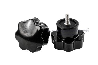น็อตมือหมุนดอกไม้ แกนสแตนเลส (Star Grip Knob Bolt) ขนาด M3x8 ความโตหัว 24 mm