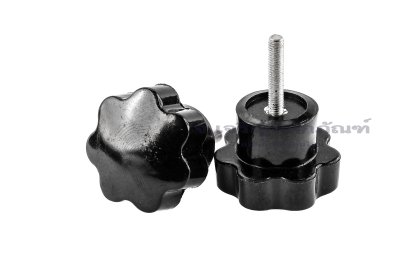 น็อตมือหมุนดอกไม้ แกนสแตนเลส (Star Grip Knob Bolt) ขนาด M3x12 ความโตหัว 24 mm