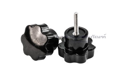 น็อตมือหมุนดอกไม้ แกนสแตนเลส (Star Grip Knob Bolt) ขนาด M3x16 ความโตหัว 24 mm