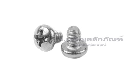 น็อตหัวกลมแฉกสแตนเลส #6-32 x 3/16" (เบอร์ 6 เกลียว 32 ยาว 3/16") วัดความโตเป็นมิลได้ 3.4x4.4mm