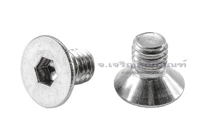น็อตหัวจมเตเปอร์สแตนเลส M6x10 เกลียวตลอด เกลียวซ้าย