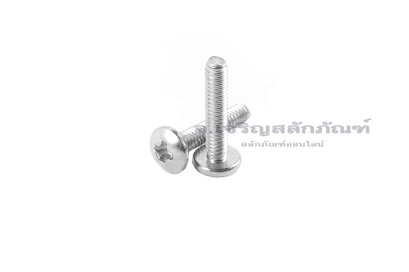 น็อตหัวร่มแฉกสแตนเลส (JT) M2x10 เกลียวตลอด