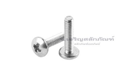 น็อตหัวร่มแฉกสแตนเลส (JT) M2x8 เกลียวตลอด