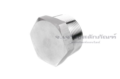 ปลั๊กอุดเกลียวนอกสแตนเลส หัวหกเหลี่ยม รุ่นงานอย่างดี ขนาด 1.1/2" เกลียว 11 (BSPT)