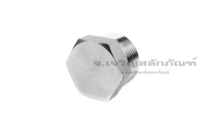 ปลั๊กอุดเกลียวนอกสแตนเลส หัวหกเหลี่ยม รุ่นงานอย่างดี ขนาด 1.1/4" เกลียว 11 (BSPT)