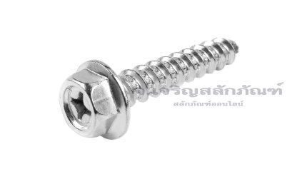 สกรูเกลียวปล่อยหัวเหลี่ยมติดจานแฉกสแตนเลส M10x55