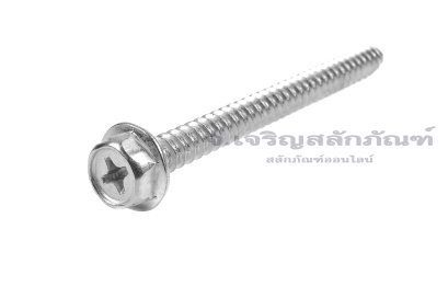 สกรูเกลียวปล่อยหัวเหลี่ยมติดจานแฉกสแตนเลส M8x100