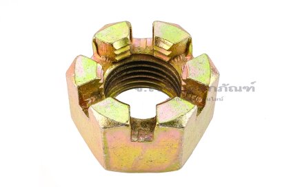 หัวน็อตผ่า-หัวน็อตทรงปราสาท-ทรงมงกุฎ M48x5.0 เกรด 10 (ประแจขันเบอร์ 74 สูง 48.5 mm)