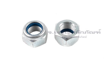 หัวน็อตล็อคกันคลาย M16x1.5 เกรด 10.9 เหล็กชุบซิงค์ขาว