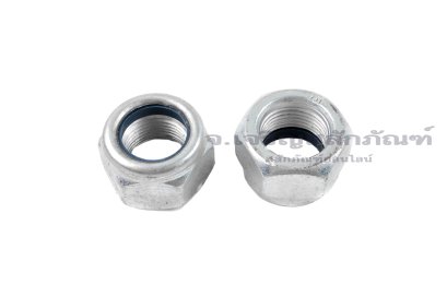 หัวน็อตล็อคกันคลาย M18x1.5 เกรด 10.9 เหล็กชุบซิงค์ขาว